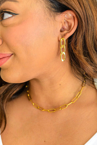 Linked Up Paperclip Earrings - Fashion Are Us, LLC