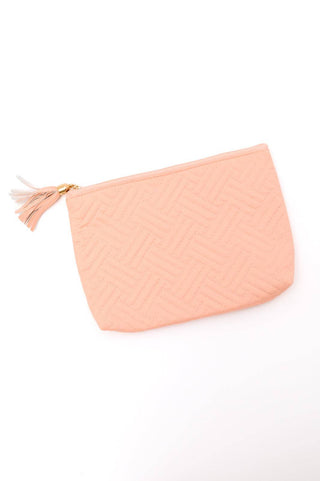 Quilted Travel Zip Pouch in Pink - Fashion Are Us, LLC