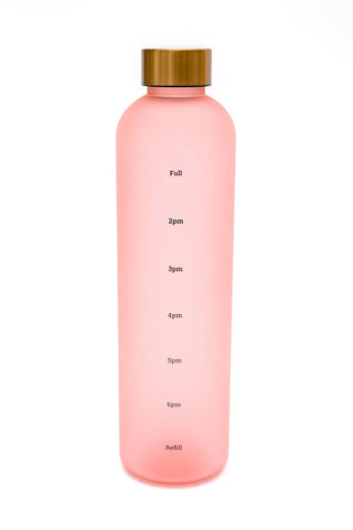 Sippin' Pretty 32 oz Translucent Water Bottle in Pink & Gold - Fashion Are Us, LLC