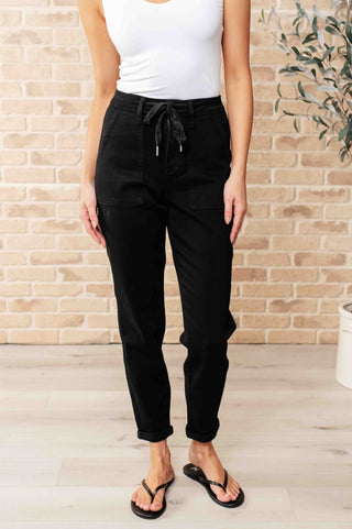 Carmen Double Cuff Joggers in Black - Fashion Are Us, LLC