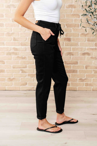 Carmen Double Cuff Joggers in Black - Fashion Are Us, LLC