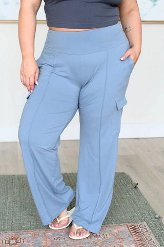 Race to Relax Cargo Pants in Chambray - Fashion Are Us, LLC