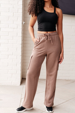 Run, Don't Walk Cargo Sweatpants in Smokey Brown - Fashion Are Us, LLC