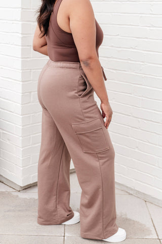 Run, Don't Walk Cargo Sweatpants in Smokey Brown - Fashion Are Us, LLC