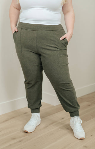 Where Are You High Rise Joggers in Olive - Fashion Are Us, LLC