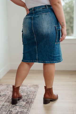 Always Be There Cargo Denim Skirt - Fashion Are Us, LLC