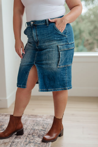 Always Be There Cargo Denim Skirt - Fashion Are Us, LLC