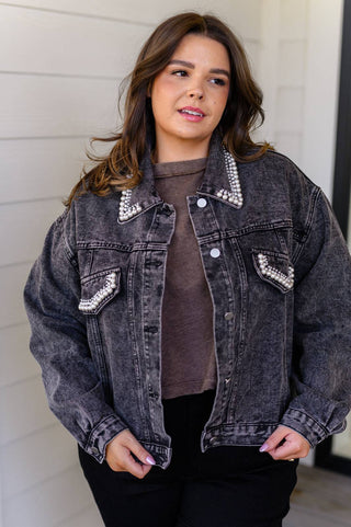 Denim And Pearls Denim Jacket - Fashion Are Us, LLC