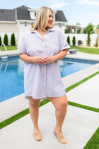 Cornelia Striped Shirt Dress - Fashion Are Us, LLC