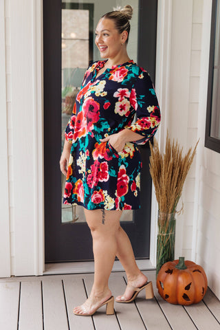 Moonlit Garden Floral Mini Dress - Fashion Are Us, LLC