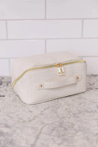 New Dawn Large Capacity Cosmetic Bag in White - Fashion Are Us, LLC