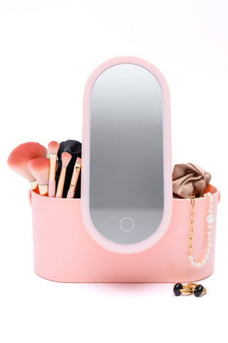 Portable Beauty Storage With LED Mirror - Fashion Are Us, LLC