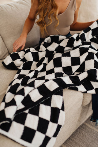 Penny Blanket Single Cuddle Size in Black Check - Fashion Are Us, LLC