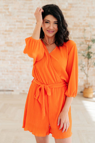 Roll With me Romper in Tangerine - Fashion Are Us, LLC