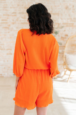 Roll With me Romper in Tangerine - Fashion Are Us, LLC