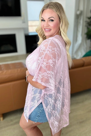 Good Days Ahead Lace Kimono In Mauve - Fashion Are Us, LLC