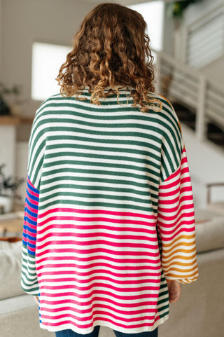 Marquee Lights Striped Cardigan - Fashion Are Us, LLC