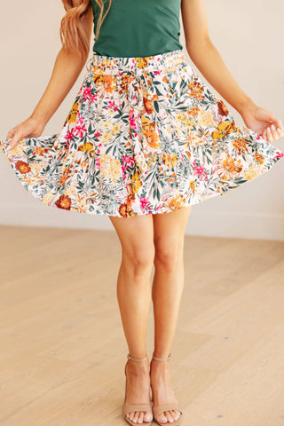 Spring Fields Floral Skirt - Fashion Are Us, LLC