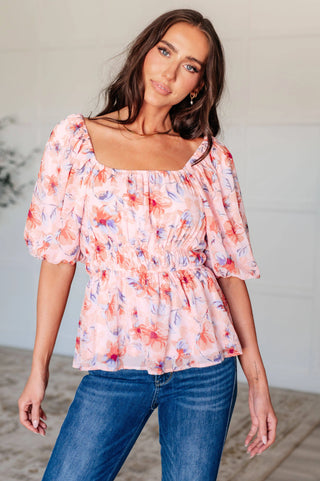 A Powerful Force Square Neck Balloon Sleeve Blouse - Fashion Are Us, LLC