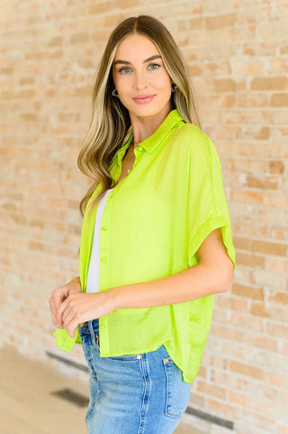 Bright Idea Button Down in Citrus - Fashion Are Us, LLC