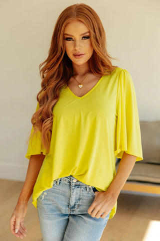 Cali Blouse in Neon Yellow - Fashion Are Us, LLC