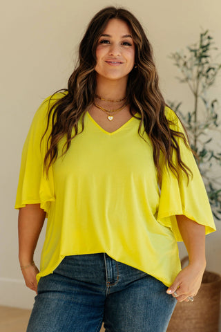 Cali Blouse in Neon Yellow - Fashion Are Us, LLC