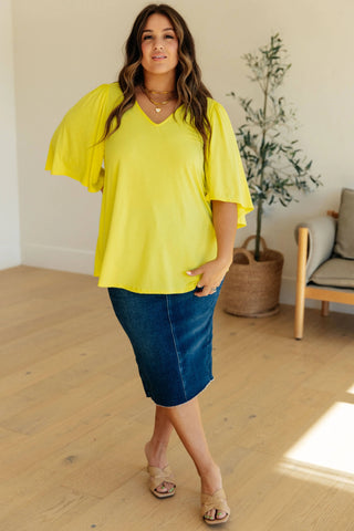 Cali Blouse in Neon Yellow - Fashion Are Us, LLC