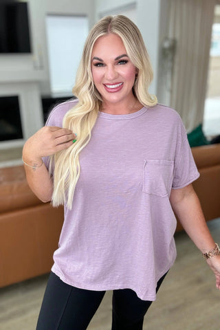 Casually Cool Patch Pocket Tee in Mauve - Fashion Are Us, LLC