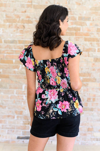 Constantly Cute Floral Top in Black Multi - Fashion Are Us, LLC