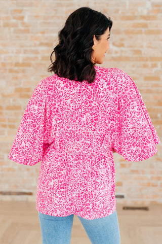 Dreamer Peplum Top in Pink Leopard - Fashion Are Us, LLC