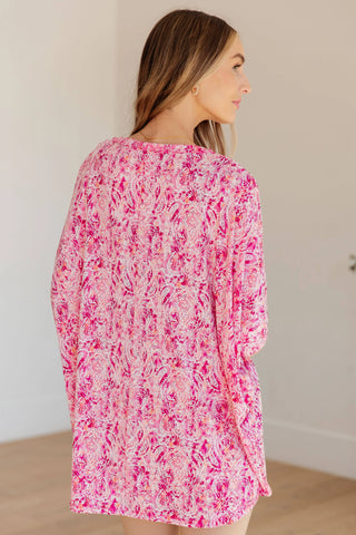 Essential Blouse in Fuchsia and White Paisley - Fashion Are Us, LLC