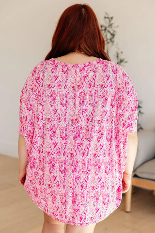 Essential Blouse in Fuchsia and White Paisley - Fashion Are Us, LLC