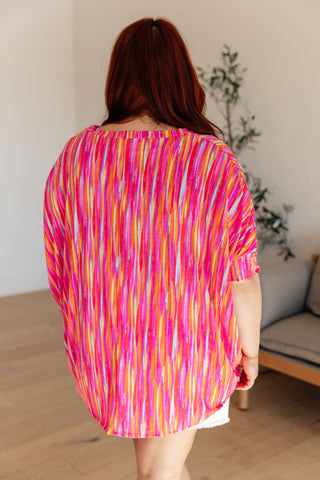 Essential Blouse in Magenta Kaleidoscope - Fashion Are Us, LLC