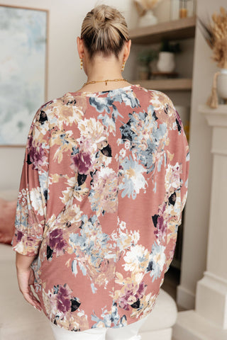 Float On Floral Top in Marsala - Fashion Are Us, LLC