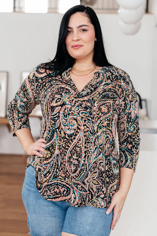 I Think Different Top Teal Paisley - Fashion Are Us, LLC