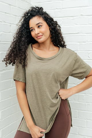 Let Me Live Relaxed Tee in Army - Fashion Are Us, LLC