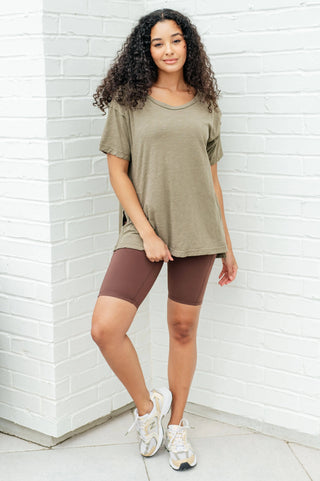 Let Me Live Relaxed Tee in Army - Fashion Are Us, LLC