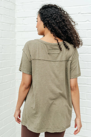 Let Me Live Relaxed Tee in Army - Fashion Are Us, LLC