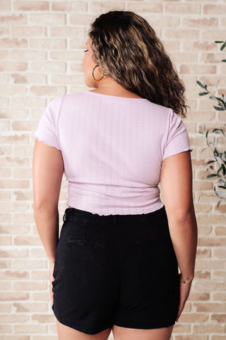 Little Ol' Me V-Neck Top in Lavender - Fashion Are Us, LLC