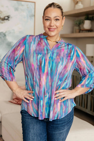 Lizzy Top in Blue Multi - Fashion Are Us, LLC