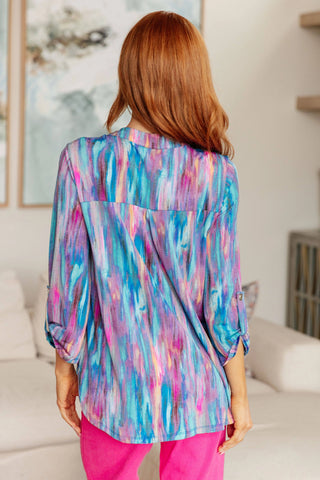 Lizzy Top in Blue Multi - Fashion Are Us, LLC