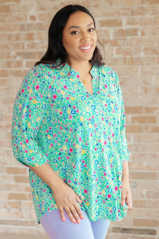 Lizzy Top in Emerald Floral - Fashion Are Us, LLC