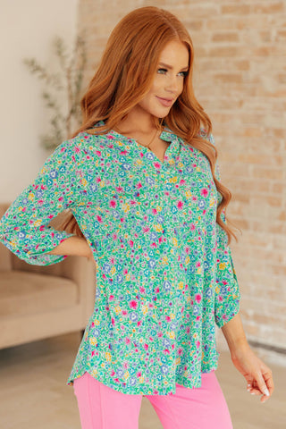 Lizzy Top in Emerald Floral - Fashion Are Us, LLC