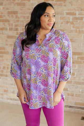 Lizzy Top in Lavender Ditsy Floral - Fashion Are Us, LLC