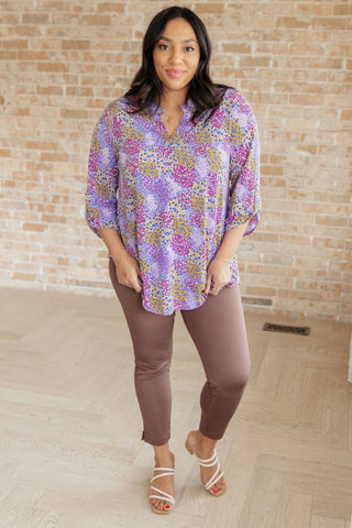 Lizzy Top in Lavender Ditsy Floral - Fashion Are Us, LLC