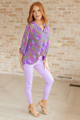 Lizzy Top in Lavender Ditsy Floral - Fashion Are Us, LLC