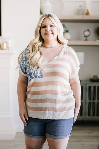 Old Glory Sleeveless Sweater - Fashion Are Us, LLC