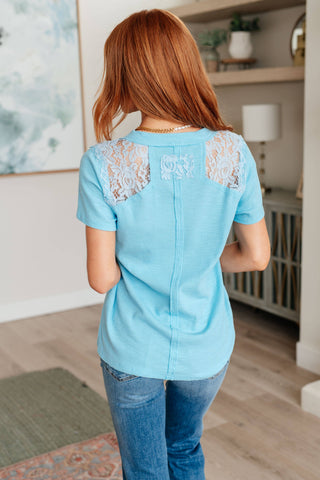 Only Happy When it Rains Lace Detail Top - Fashion Are Us, LLC