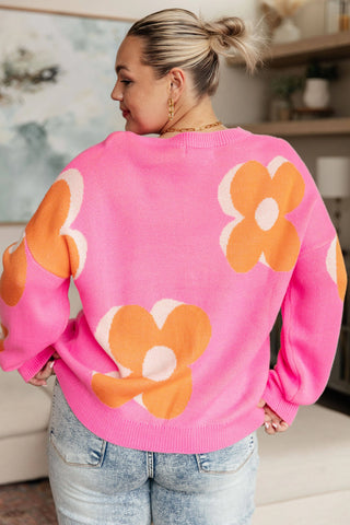 Quietly Bold Mod Floral Sweater - Fashion Are Us, LLC