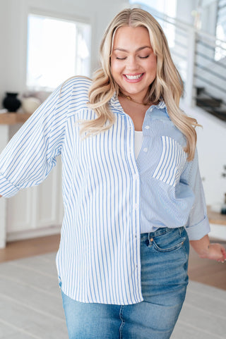 This or That Striped Button Down - Fashion Are Us, LLC